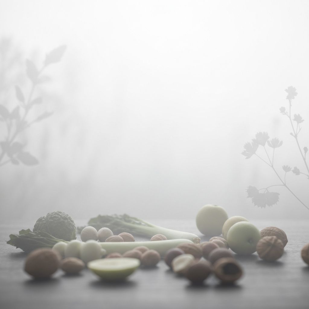 Soft misty natural food elements